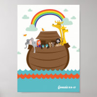 Happy Christlich Kids Poster Bible Story Noahs Arc