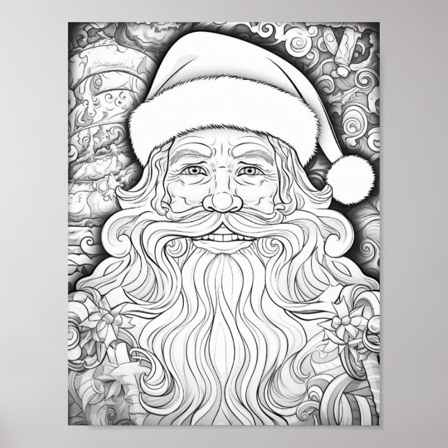 Happy Christmas Adult Coloring Poster (Vorne)