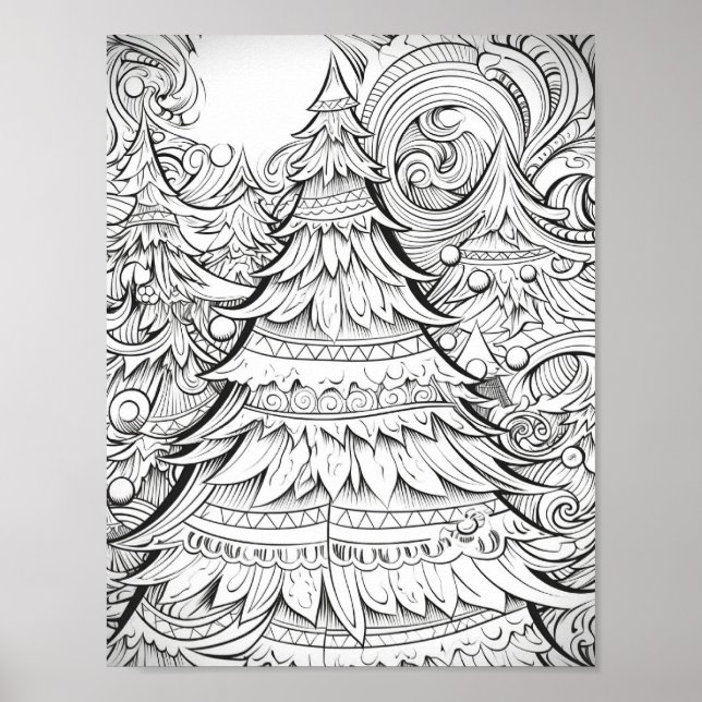 Happy Christmas Adult Coloring Poster (Vorne)