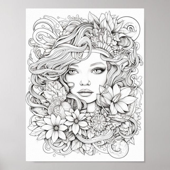 Happy Christmas Adult Coloring Poster (Vorne)