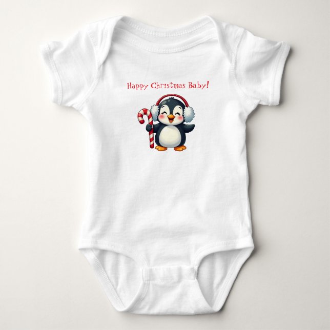 Happy Christmas Baby Body T-shirt Strampler (Vorderseite)