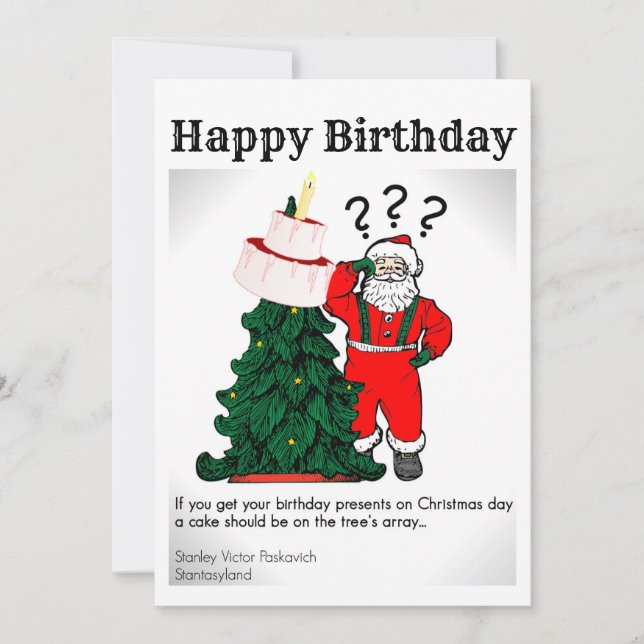 Happy Christmas Birthday Design Karte (Vorderseite)