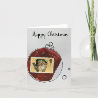 Happy Christmas Card - hand drawn ornament 2020-1 Dankeskarte