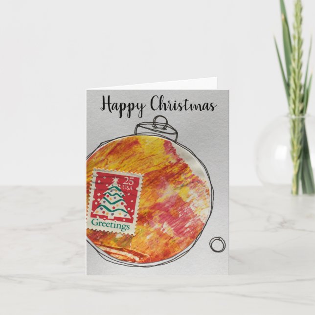 Happy Christmas Card - hand drawn ornament 2020-2 Dankeskarte (Vorderseite)