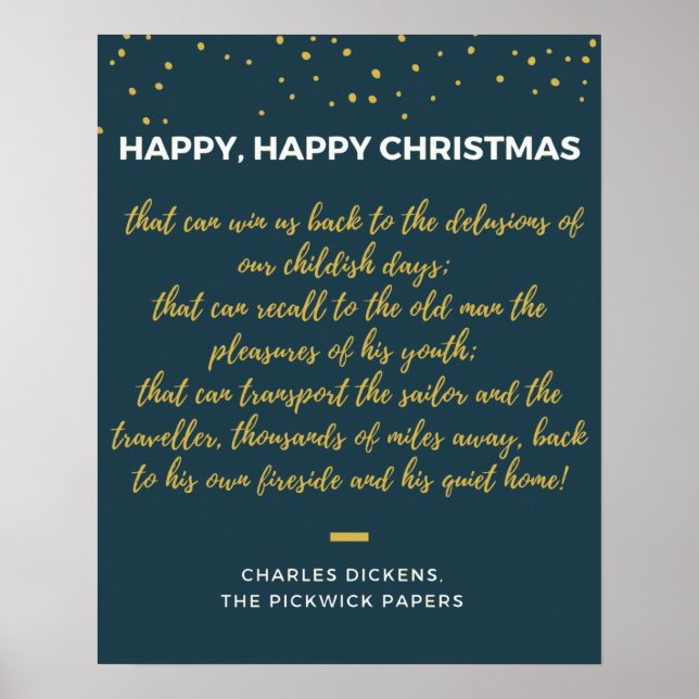 Happy Christmas - Charles Dickens zitiert Poster (Vorne)