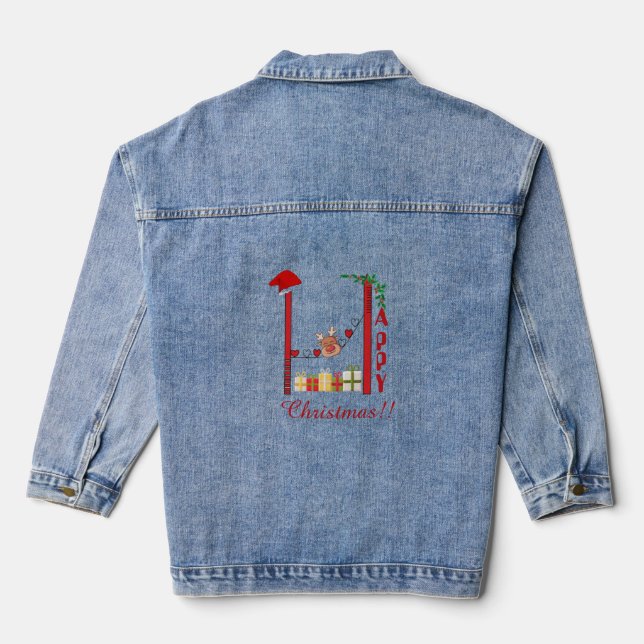 Happy Christmas Denim Jacket Jeansjacke (Rückseite)