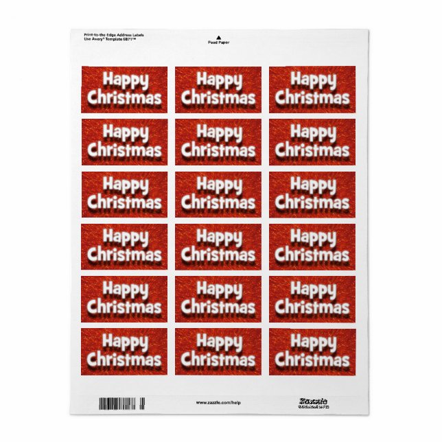 Happy Christmas Envelope/Parcel Grußsticker Adressaufkleber (Vorne)