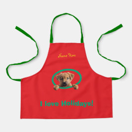 Happy Christmas Family-loviing Cutest Puppy Apron Schürze