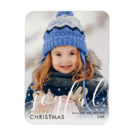 Happy Christmas Foto Modernes Drehbuch Freude Chic Magnet