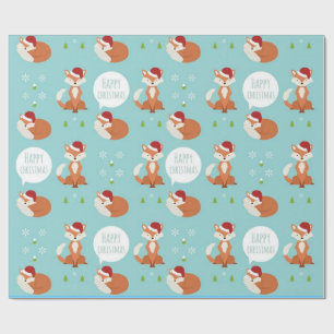 Happy Christmas Fox Geschenkpapier