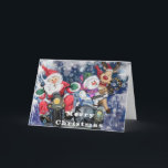 Happy Christmas Friends Cunny Card Karte<br><div class="desc">Funny Christmas Cards mit Happy Friends MIGNED Painting - Frohe Weihnachten - Anpassbar</div>