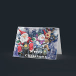 Happy Christmas Friends Cunny Card Karte<br><div class="desc">Funny Christmas Cards mit Happy Friends MIGNED Painting - Frohe Weihnachten - Anpassbar</div>