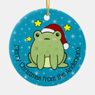 Happy Christmas Frog Personalisiert Keramik Ornament