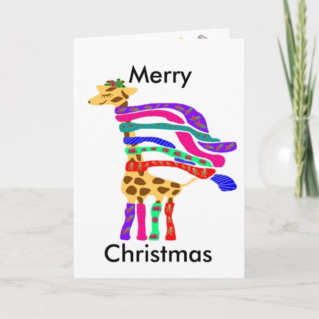 Happy Christmas Giraffe leere Karte (Vorderseite)