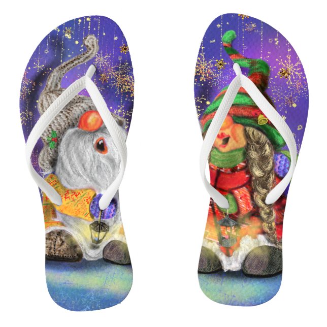 Happy Christmas Gnome Flip Flops (Fußbett)