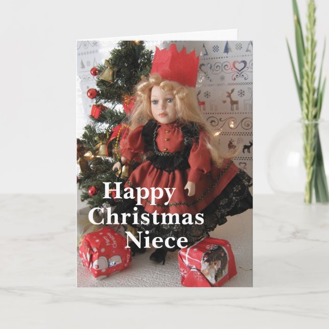 Happy Christmas Niece Feiertagskarte (Vorderseite)