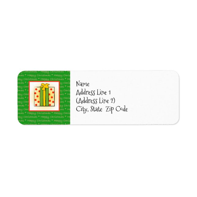Happy Christmas Package Rücksendeadresse Label (Vorne)