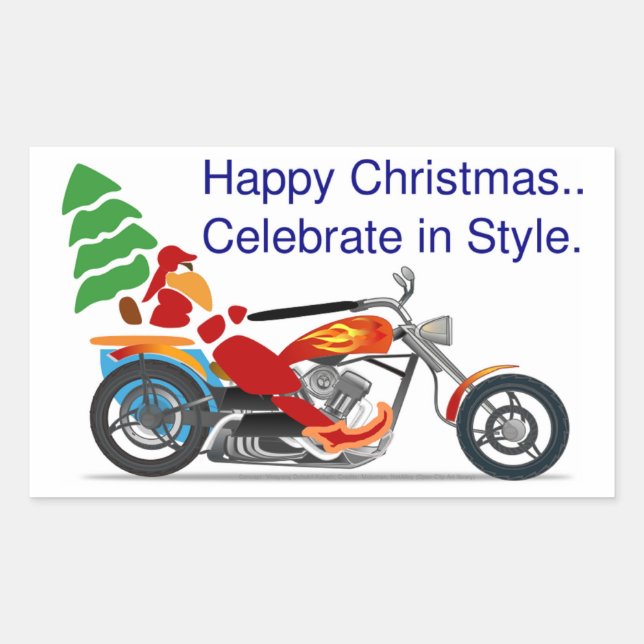 HAPPY CHRISTMAS RECHTECKIGER AUFKLEBER (Vorderseite)