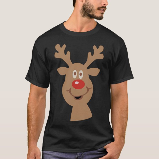 Happy Christmas Reindeer T-Shirt (Vorderseite)