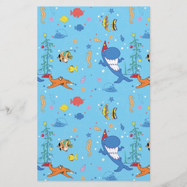 Happy Christmas Shark Briefpapier (Vorderseite)