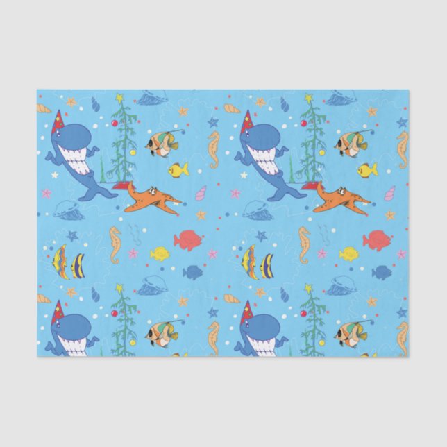 Happy Christmas Shark Seidenpapier (Vorderseite)