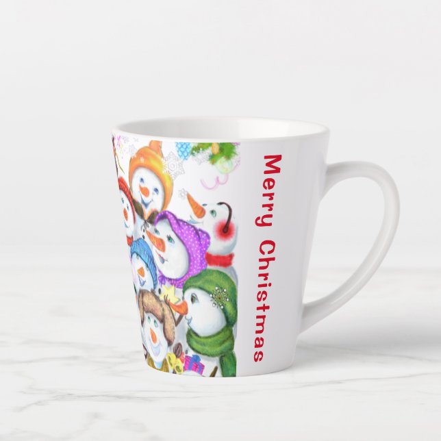 Happy Christmas Snowman Latte Tasse (Rechts)