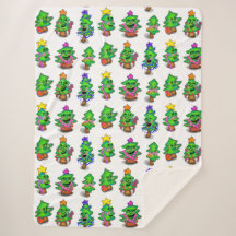 Happy Christmas Trees Print