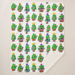 Happy Christmas Trees Print Sherpadecke
