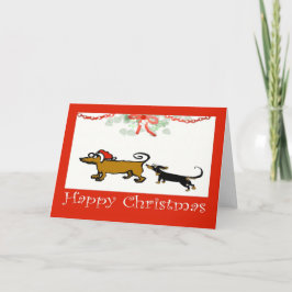 happy Christmas, two Dachshunds Feiertagskarte