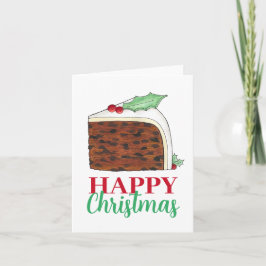 Happy Christmas UK British Cake Slice Festive Karte