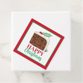 Happy Christmas UK British Cake Slice Homemade Geschenkanhänger