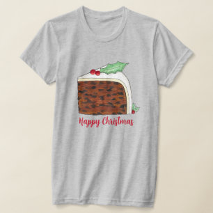 Happy Christmas UK British Cake Slice Homemade T-Shirt