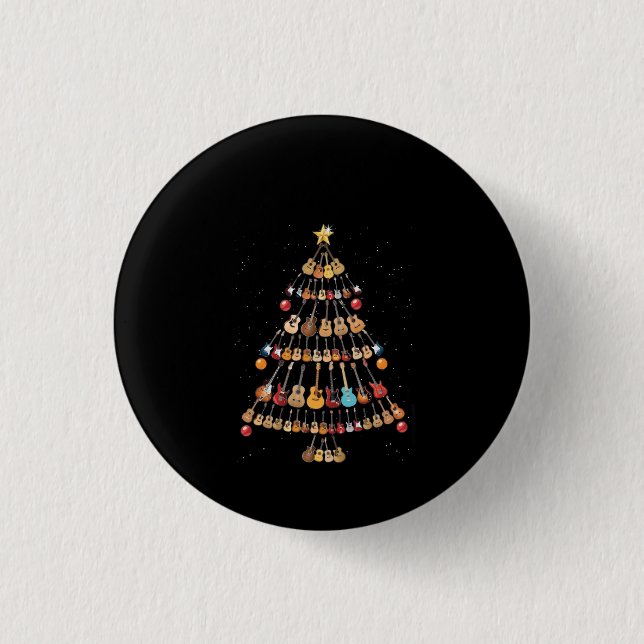 Happy Christmas|Ukulele Instrument Weihnachtsbaum Button (Vorderseite)