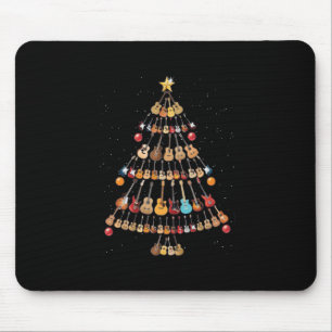 Happy Christmas Ukulele Instrument Weihnachtsbaum Mousepad
