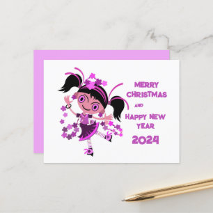 HAPPY CHRISTMAS URLAUB NEUES JAHR GREETING WISCH POSTKARTE