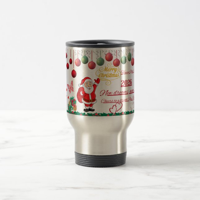 Happy Christmas  Water Bottle Reisebecher (Mittel)