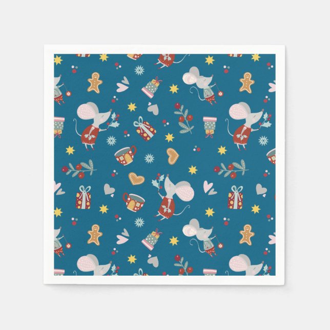 Happy Christmouse Serviette (Vorderseite)