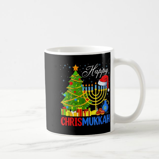 Happy Christmukkah Funny Hanukkah Christmas Happy  Kaffeetasse (Rechts)