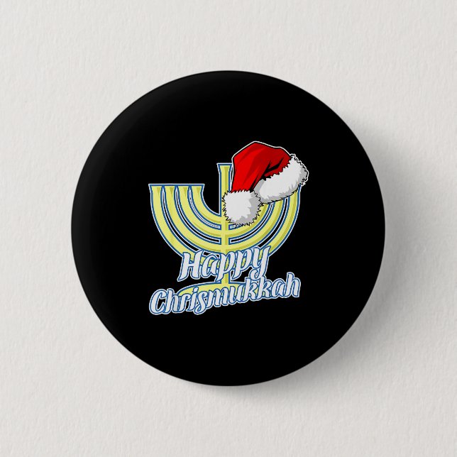 Happy Christmukkah Hanukkah Christmas  Button (Vorderseite)