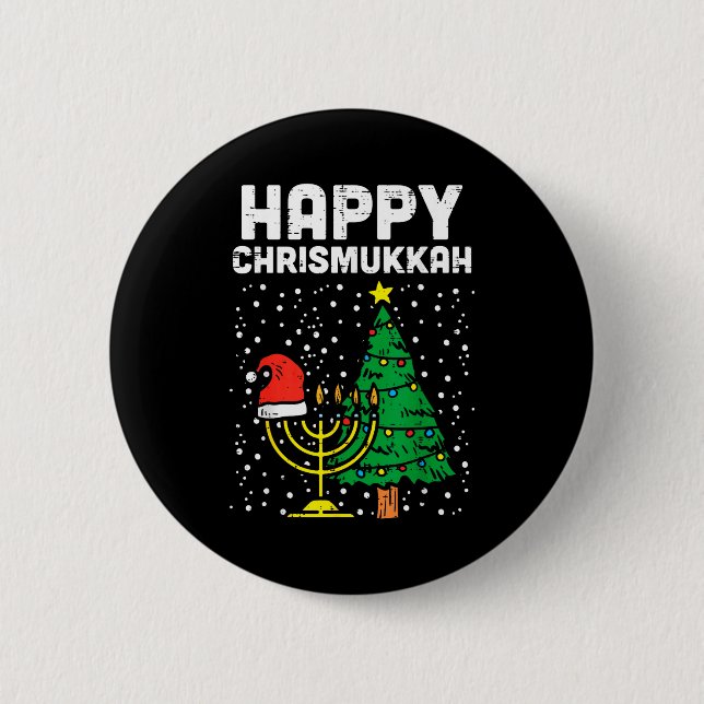 Happy Christmukkah Jewish Christmas Hanukkah Chanu Button (Vorderseite)