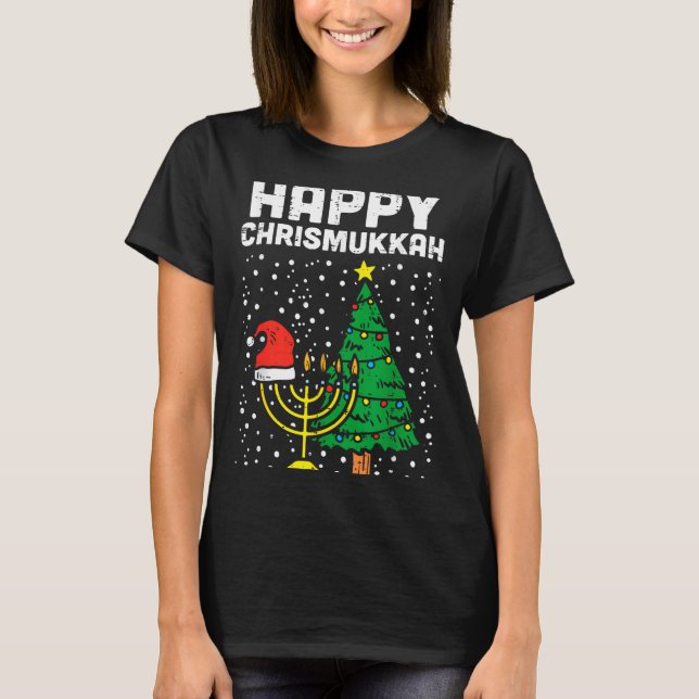 Happy Christmukkah Jewish Christmas Hanukkah Chanu T-Shirt (Vorderseite)