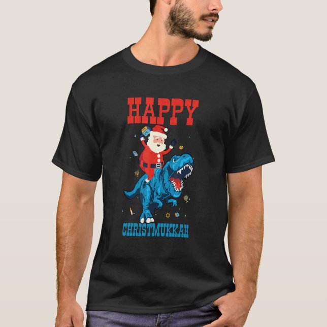 Happy Christmukkah Weihnachten Vibes Weihnachtsman T-Shirt (Vorderseite)