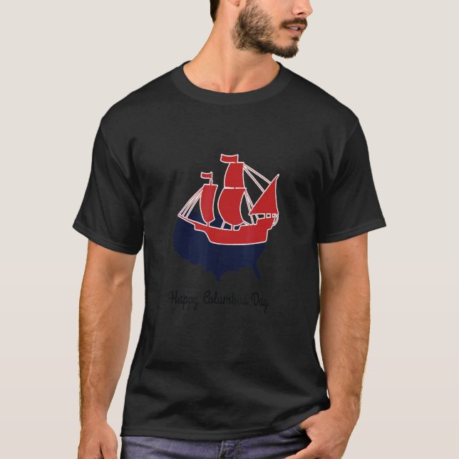 Happy Christopher Columbus Day 1492 - Italienische T-Shirt (Vorderseite)