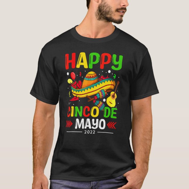 Happy Cinco De Mayo 2022 Let's Fiesta Mexican Somb T-Shirt (Vorderseite)