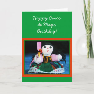 Happy Cinco de Mayo Birthday doll greeting card Karte