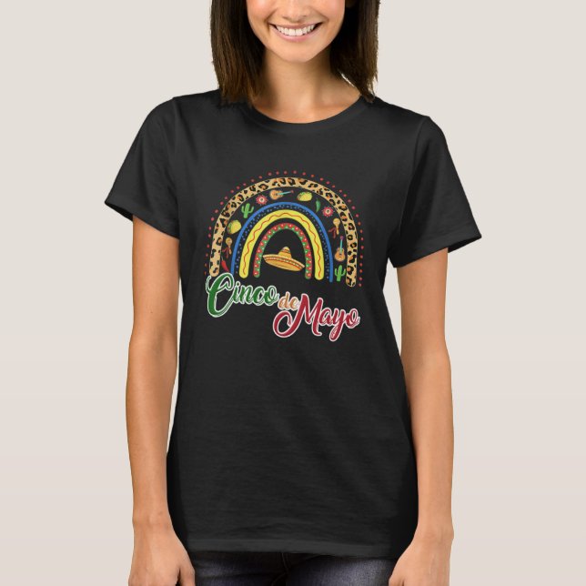 Happy Cinco De Mayo Cute Rainbow Mexican Fiesta Ma T-Shirt (Vorderseite)