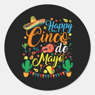 Happy Cinco De Mayo Fiesta Mexikanisches Party 5 D Runder Aufkleber