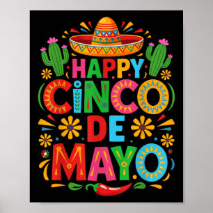 Happy Cinco De Mayo Fiesta Mexikanisches Party Män Poster