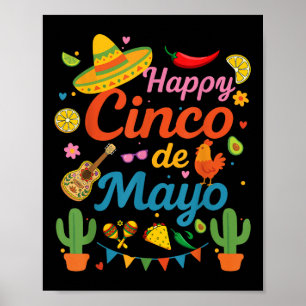 Happy Cinco De Mayo Fiesta Mexikanisches Party Män Poster