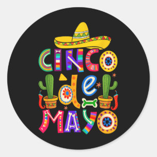 Happy Cinco De Mayo Fiesta Squad 5 De Mayo Mexican Runder Aufkleber